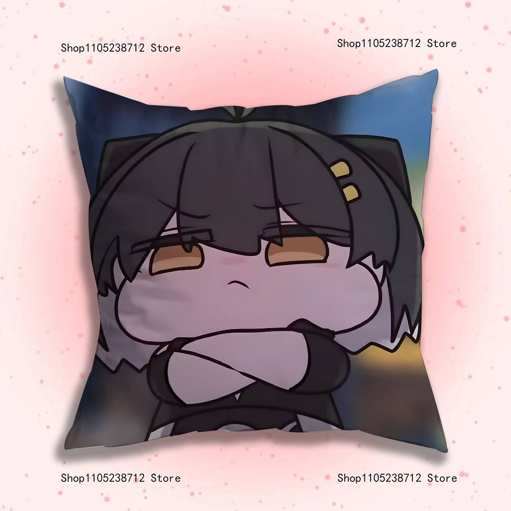 Cute Game T-Trickcal Anime Pillow Case Anti-Dustmite Pillowcase Invisible Zipper Silky Short Plush Sofa Cushion Cover