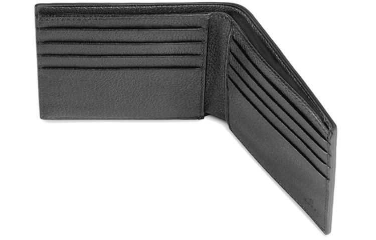 [Trendy And Cool Recommendation] Gucci Vintage Jacquard Striped Short Double-Fold Leather Men'S Wallet Black