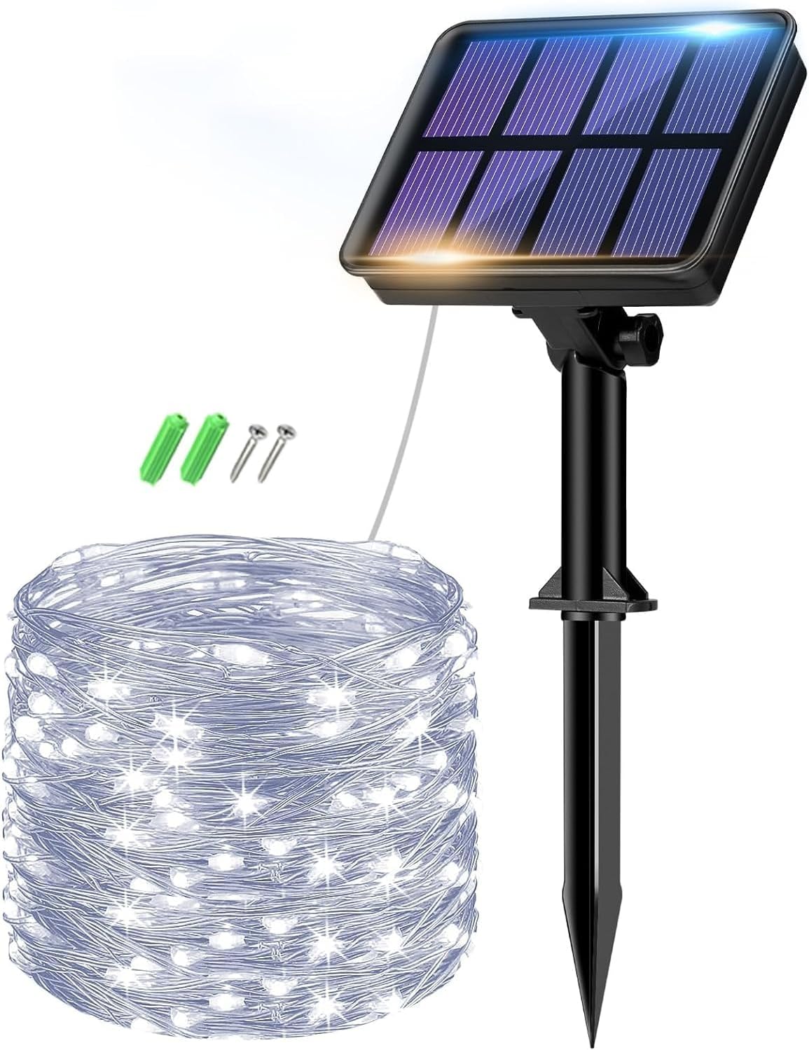 

Уличные солнечные гирлянды - 200 светодиодов 72,18 футов, водонепроницаемые, 8 режимов, медный провод, сказочные огни на солнечной батарее для сада, Рождества, свадеб и вечеринок.