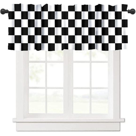 Rustic Cabin Kitchen Valances Curtain,Vintage Country Farmhouse Bear Moose Deer Rod Pocket Small Valance Treatments for Living Room Bedroom