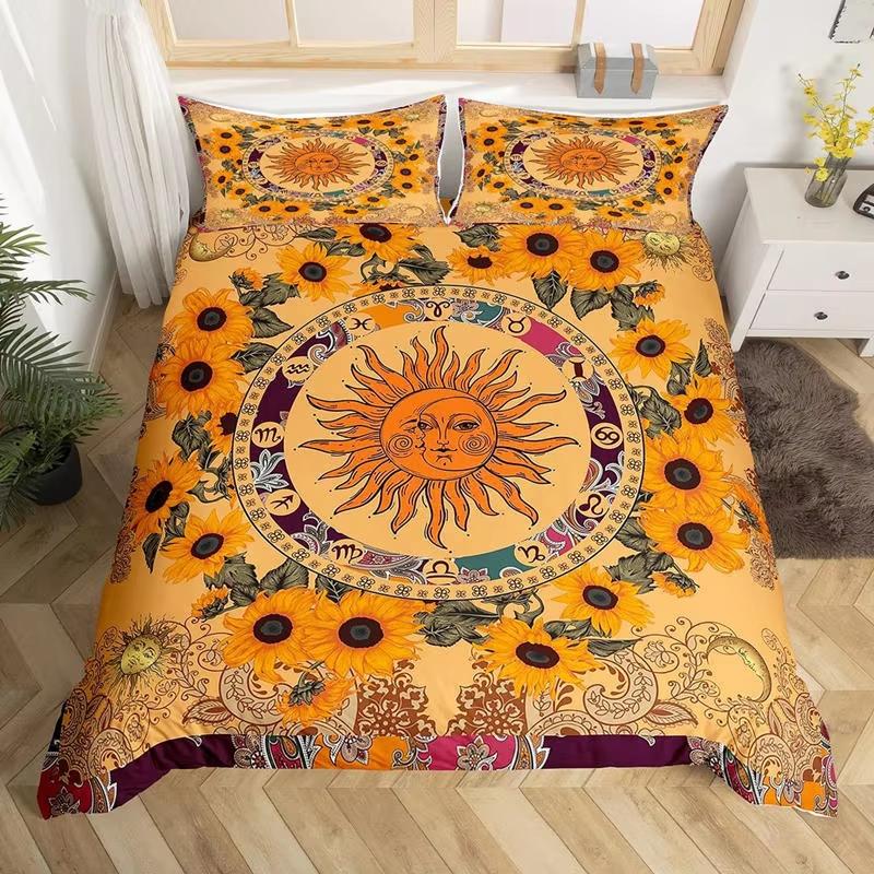 

Boho Sun Duvet Cover Stars Galaxy Astrology Constellation Bedding Set Microfiber Bohemian Quilt Cover Queen Twin For Kids Adults EU Single(135x200cm)