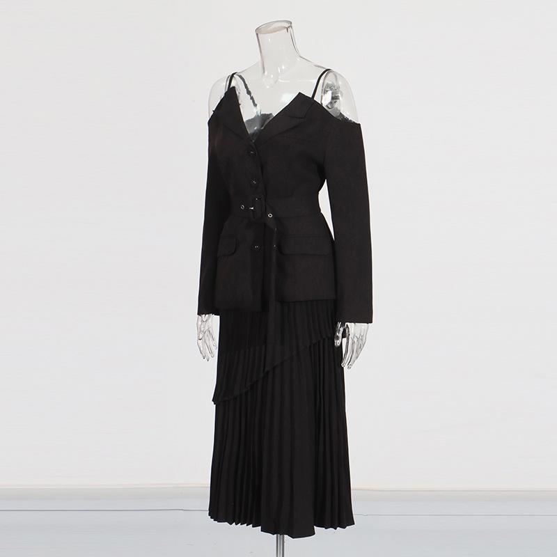 Australský komplet s odhalenými rameny a vysokou plisovanou sukní pro ženy - Kolekce 2025