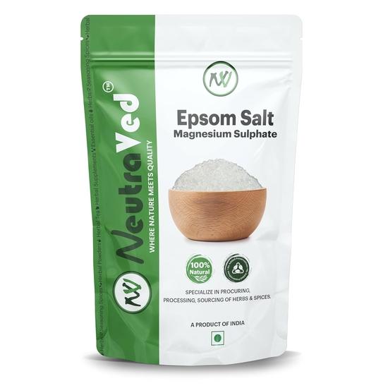 

NeutraVed Соль Эпсома для ног - 1 кг| 100% Чистый Кристалл Соли Эпсома для ванны | Без запаха Сульфат Магния - 1 кг