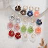 Cute Resin Colorful Flower Charms Earring Gold Color Circle Ear Buckle Hoop Earrings Jewelry for Women