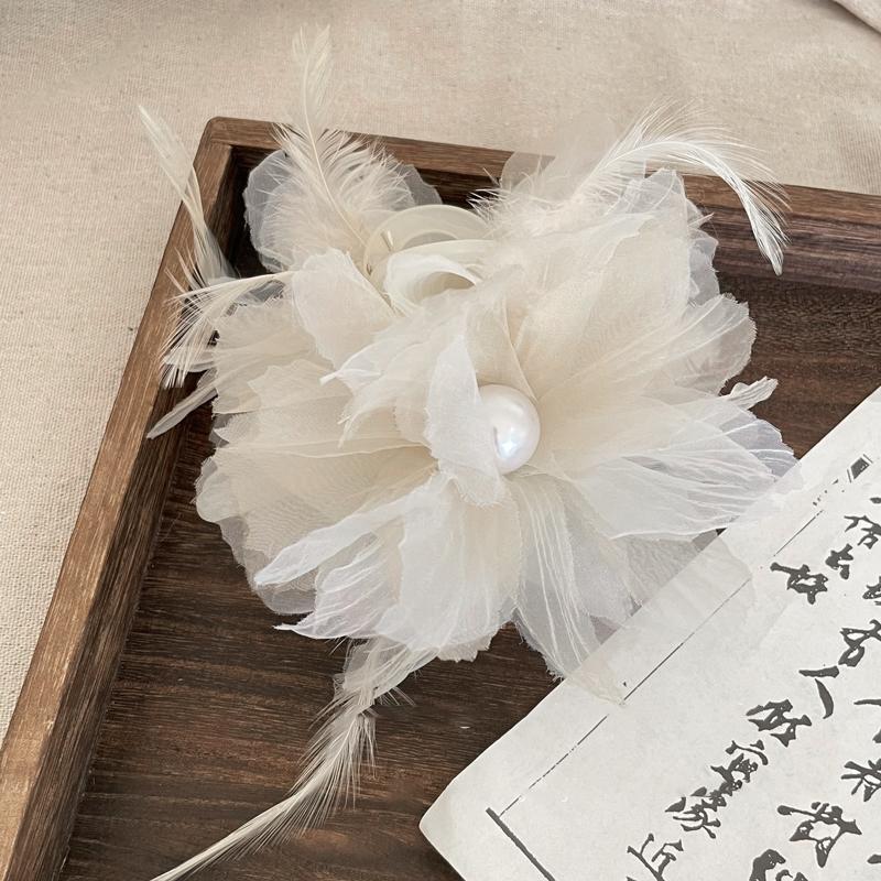 Clip Fiore Piuma Perla Francese Donna Dolce Clip Squalo Accessori Capelli