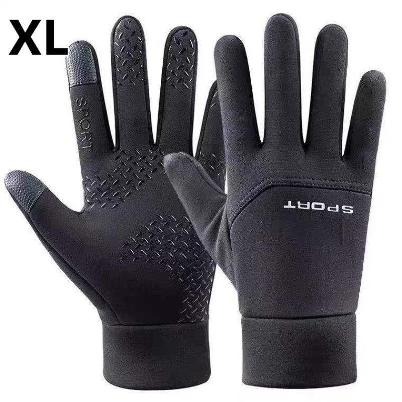

Autumn Winter Outdoor Cycling Gloves Gym Fitness Sports Running Warm Touch Screen Nonslip Gloves Motorcycle Gloves Men Black A3