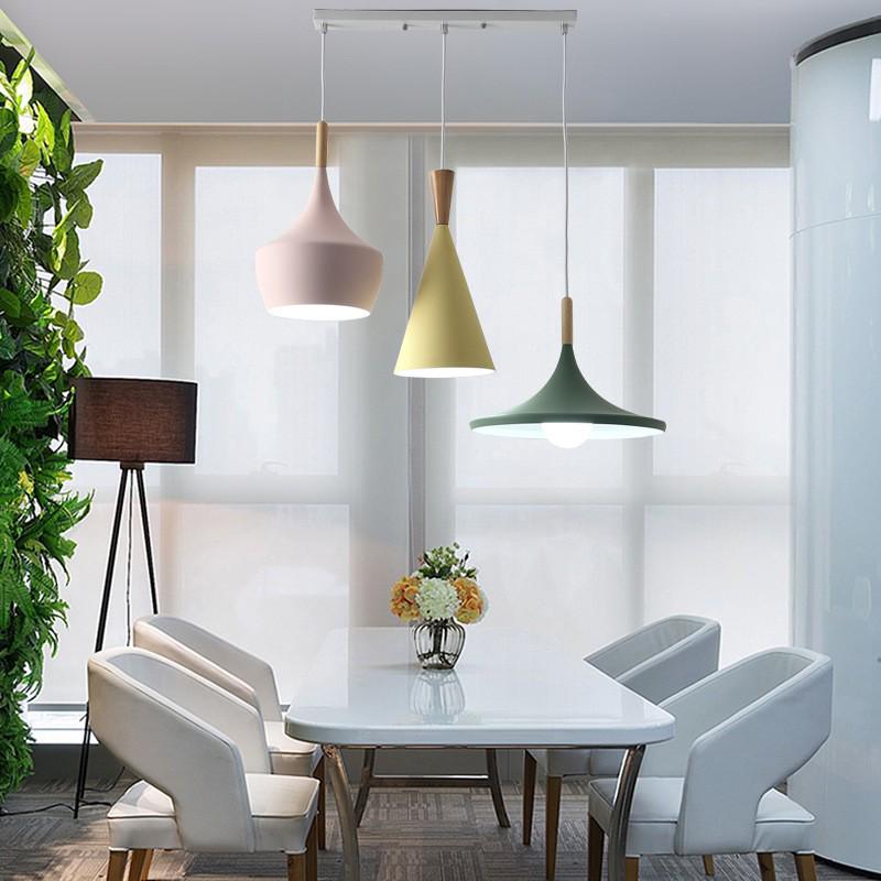 Luminária pendente LED criativa nórdica - Lustre de alumínio estilo europeu para bares e restaurantes