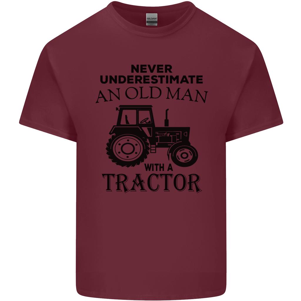 Old Unisex With a Tractor Driver Farmer Farm Unisexs Light Cotton TShirt