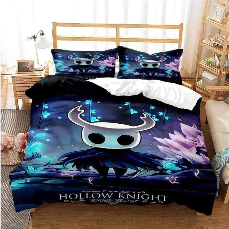 3-teiliges Hollow Knight 3D-Druck Bettwäscheset  Bequemes Set Raumdekoration Heimtextil Hollow Knights Geschenk Bettbezugset