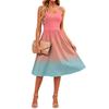 Women’s Gradient Print Casual Sleeveless Adjustable Strap Dress with Pockets Relaxed Fit Sundress for Everyday Wear