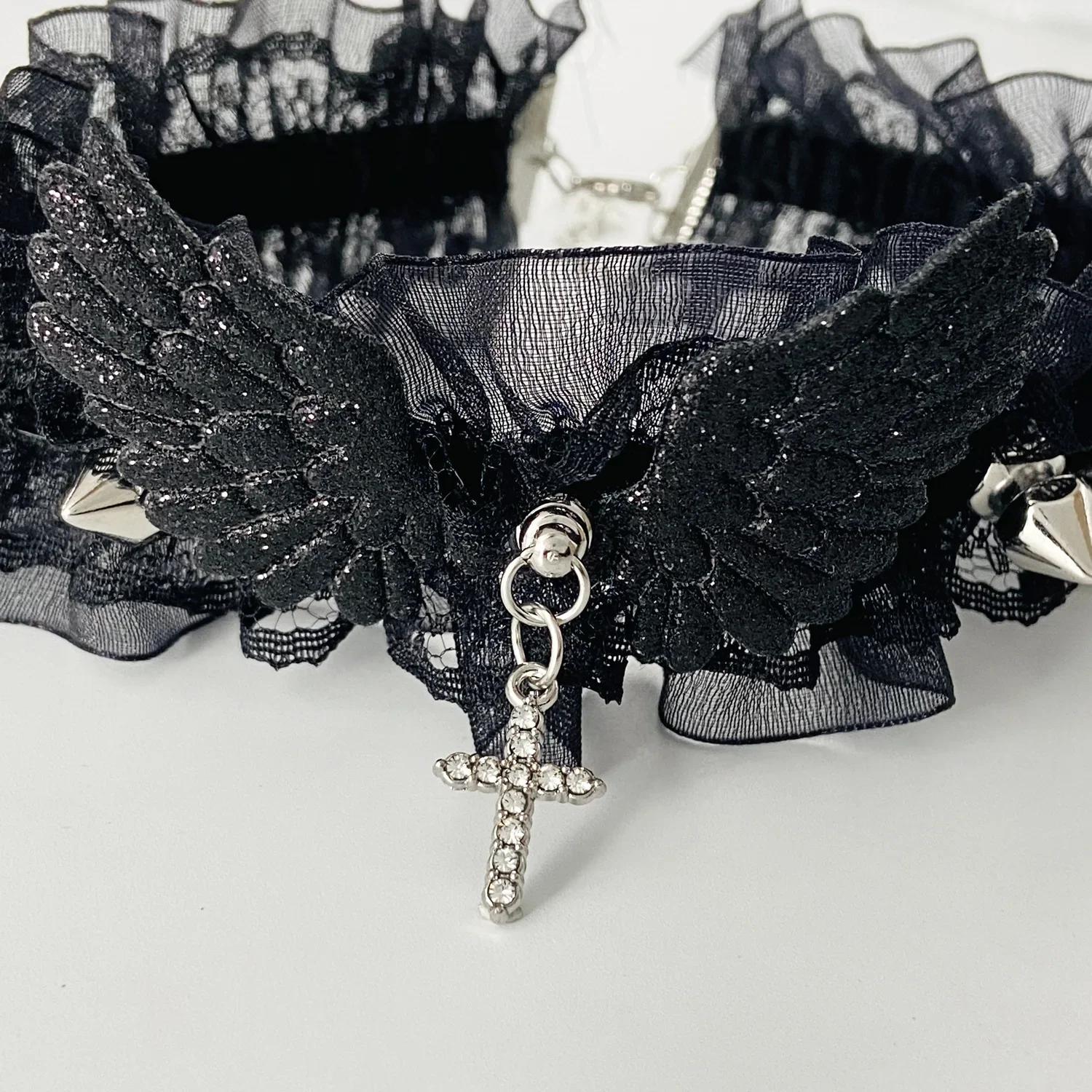

Pure Desire Style Sweet and Cool Hot Girl Chocker Collar, Niche Design Angel Collarbone Necklace, Neckchain, Neckband чёрный
