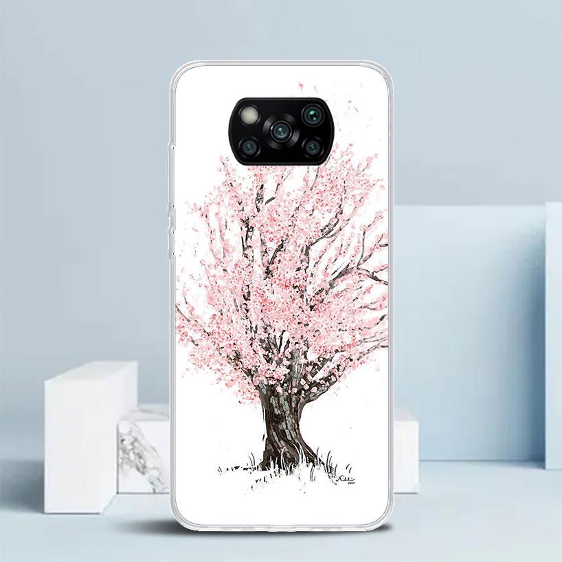 Cherry Blossom Tree Phone Case For Xiaomi Poco F7 Ultra X5 X6 X7 Pro M7 Redmi 15C 15 13C 13 12C 12 10C 10 10A 9 9C 9A 9T Cover P