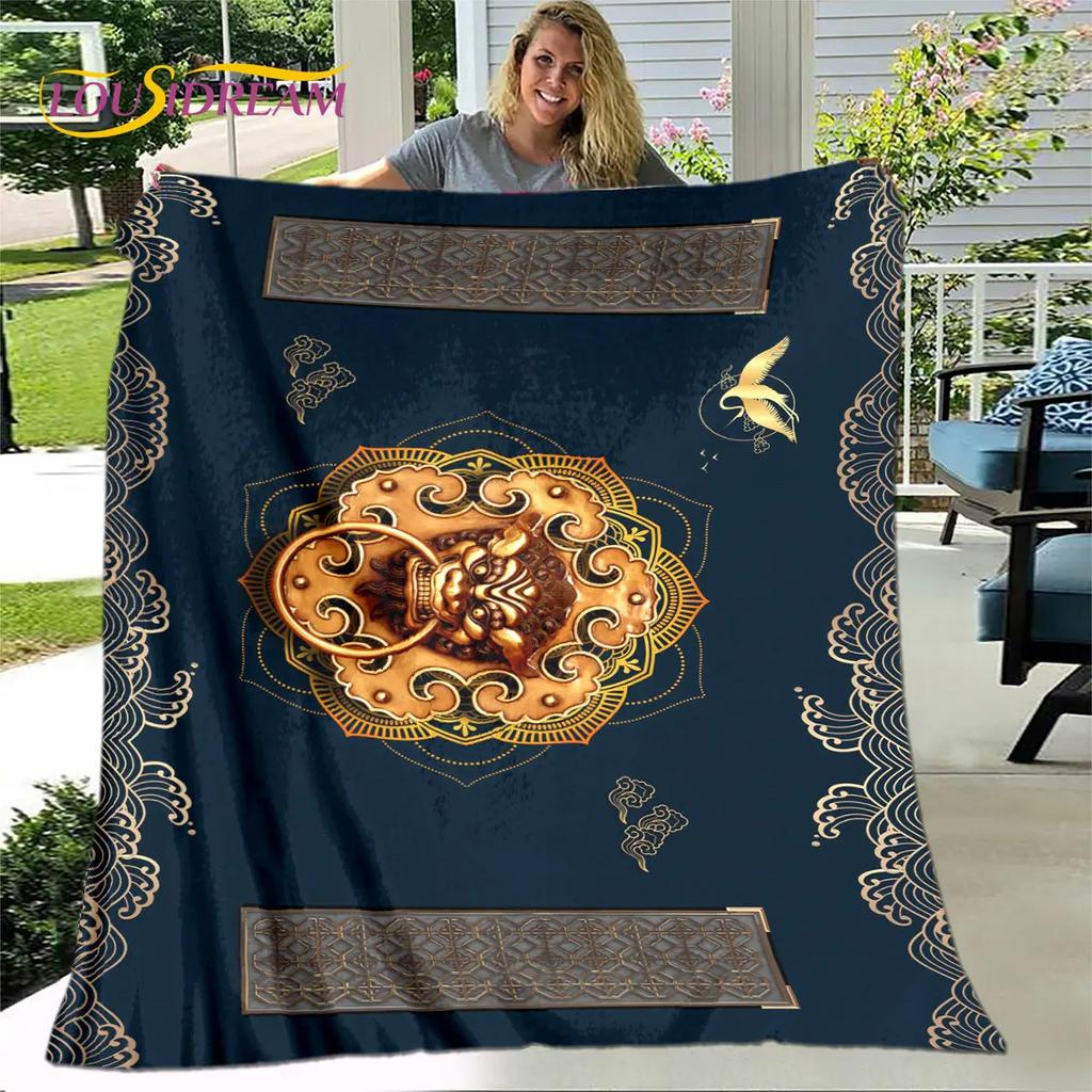 Coperta 3D in stile classico cinese, coperta in flanella, coperta da divano, coperta calda per casa, soggiorno, camera da letto, letti, divano, picnic, bambino