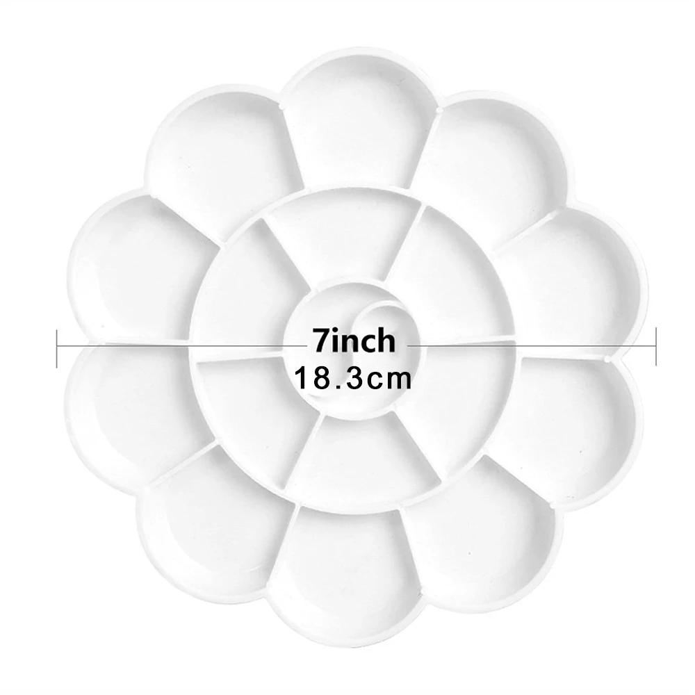 1-5pcs Painting Palette, 18 Wells Plastic Paint Tray Pallet Reusable Flower Paint Palette for Artists Acrylic Watercolor Oil