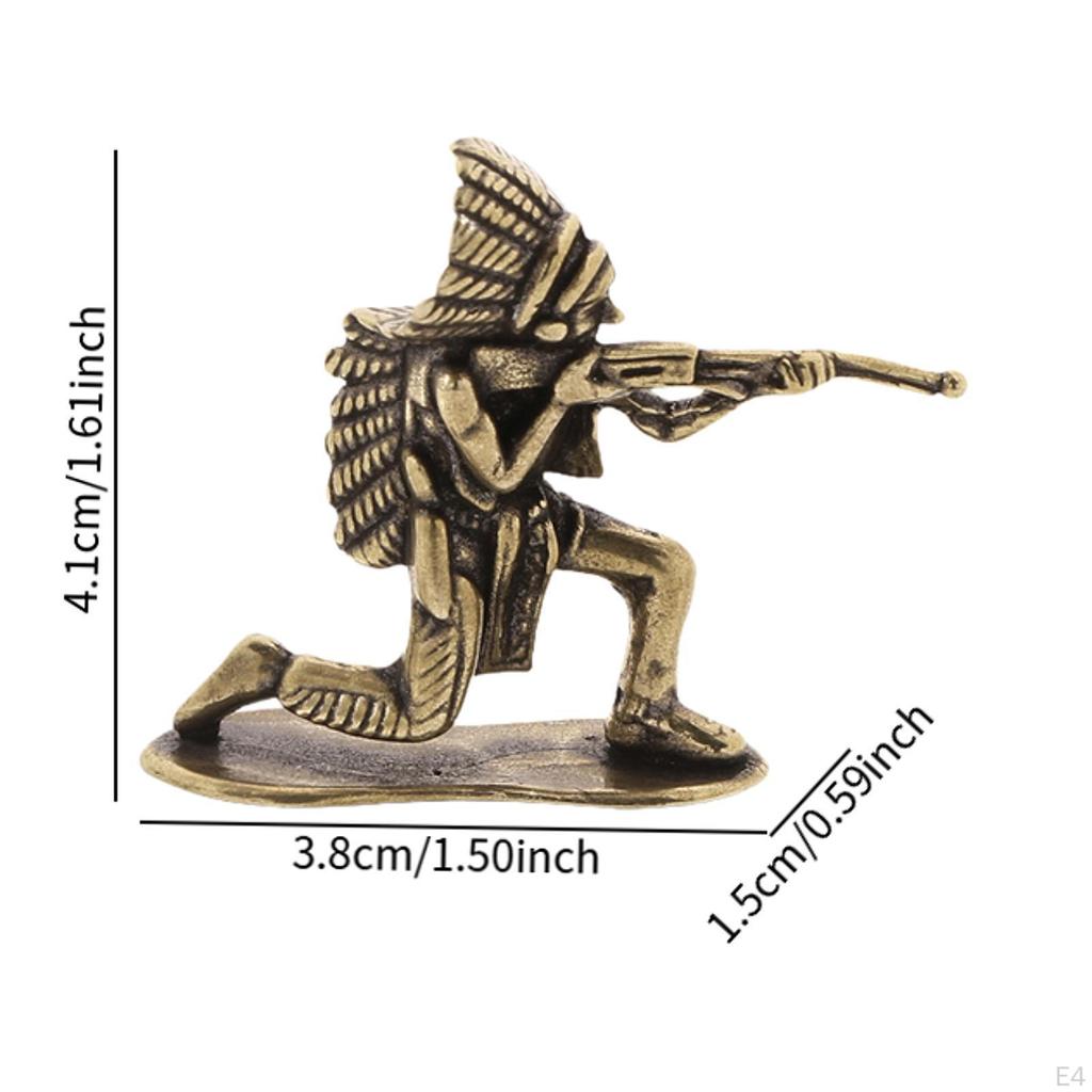 Indian Figurine Sculpture Craft Decor Brass Statue Tabletop Ornament for Showcase Bedroom Desktop