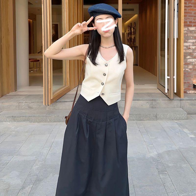 

Юбка в западном стиле женская летняя в комплекте с жилетом Vest L