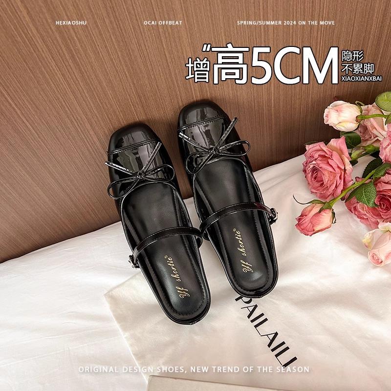 

Невидимая внутренняя платформа Мэри Джейн одинарные туфли женские новые ретро милые с бантом сумка на носке сандалии 40