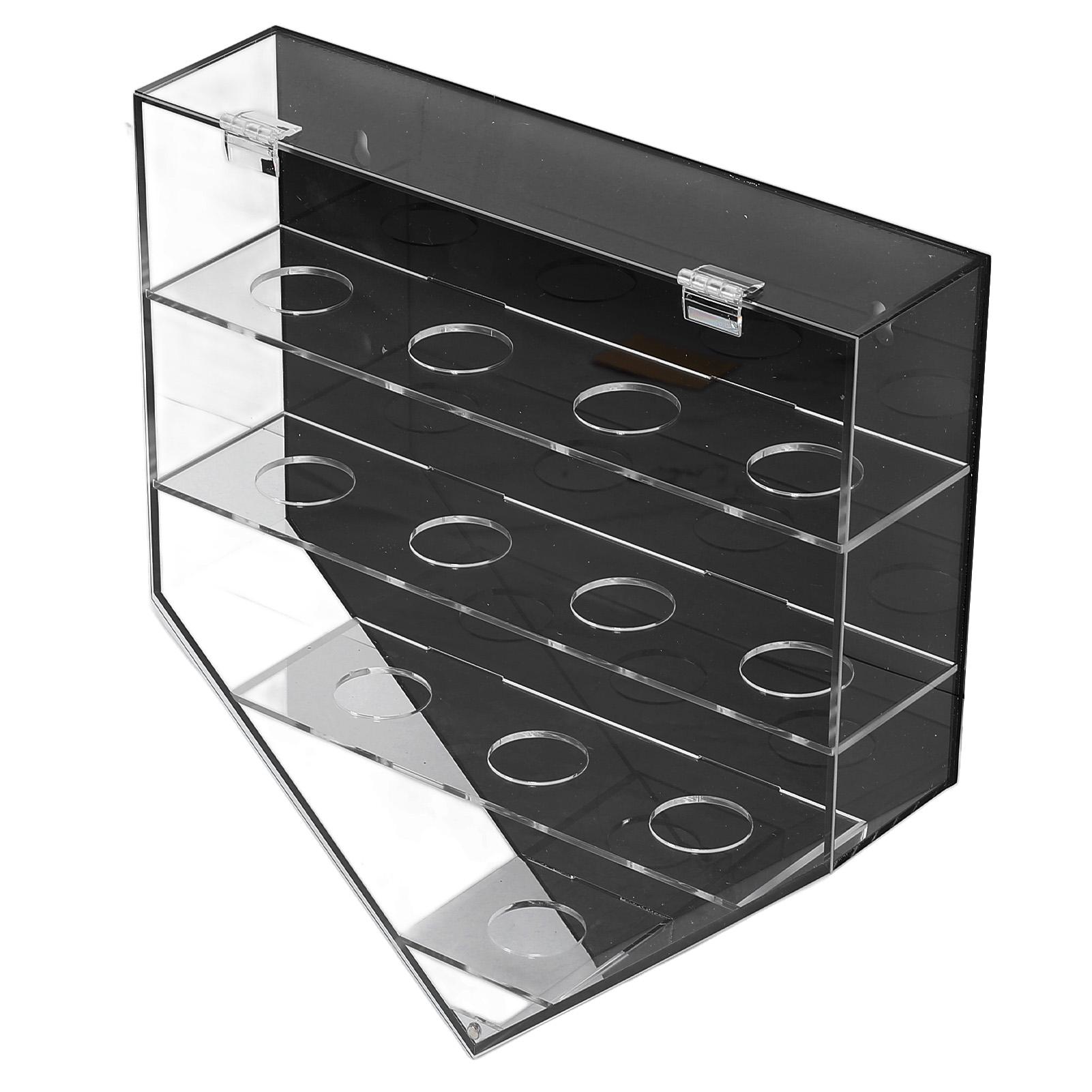 

12 бейсбольных настенных витрин, черный пылезащитный магнитный акриловый 12 настенных витрин для мячей