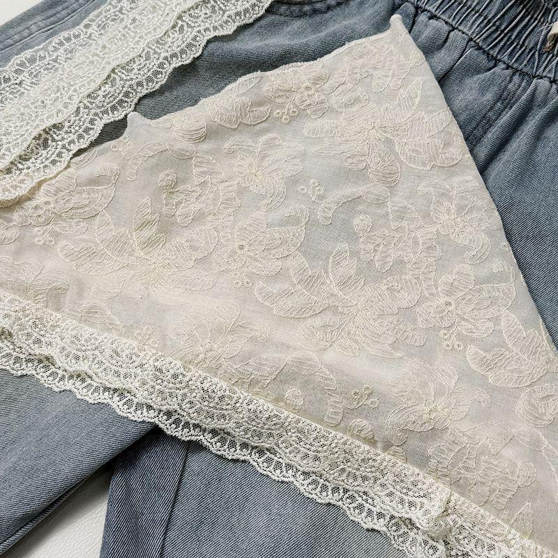 French-Style Retro Lace Triangle Scarf Belt with Tassel Waist Cincher Accessories