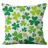Home Cushion Cover St. Patrick's Day Pillowcase Four-leaf Clover Plaid Sofa Cushion Cover