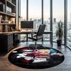 Harley Quinn Printed Round Rug Carpet Chair Rug Area Rug Entryway Doormats,for Office Chair Living Room Bedroom Kitchen Room.