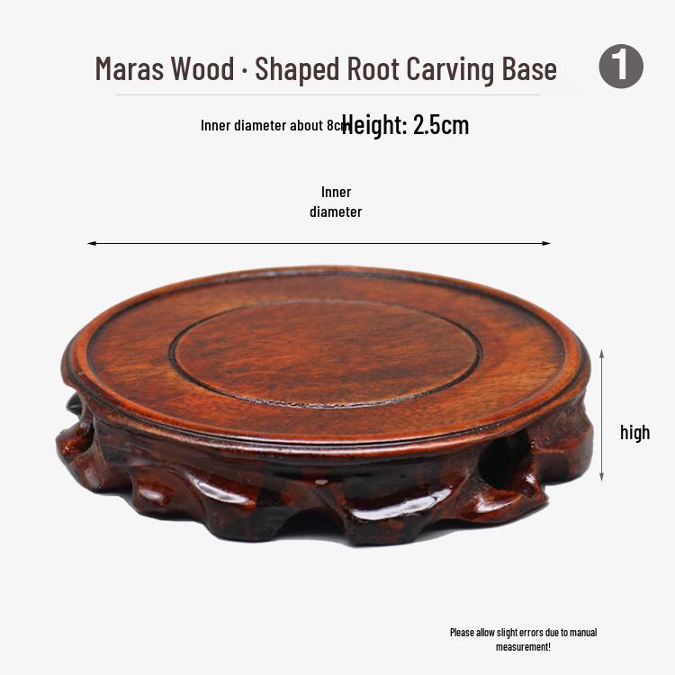 Solid Wood Teapot Stand: Round Tray, Heat-Insulating Zisha Pot Holder for Tea Ceremony.