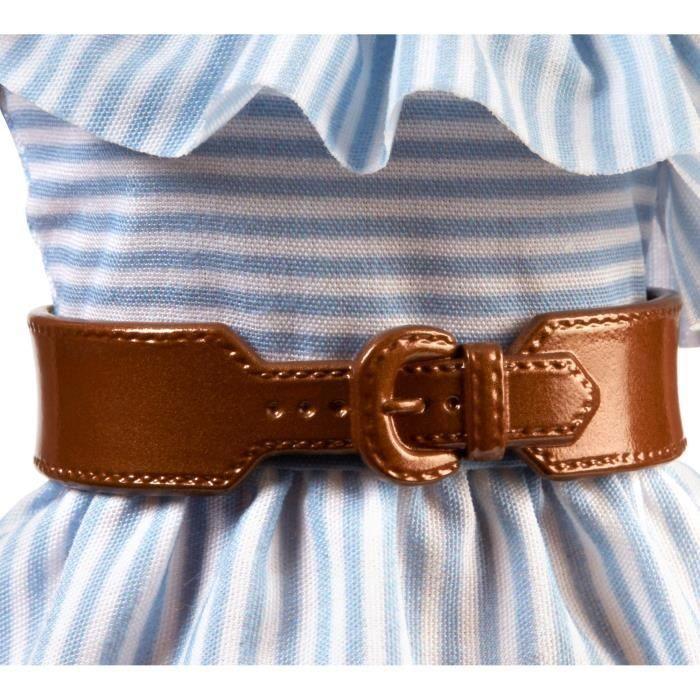 Barbie Fashionistas Doll #76 Blonde with Blue Striped Dress and Tan Belt, Child Toy, FJF41