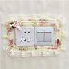 3Pcs/Pack Lace Living Room Wall Protection Cover Bedroom Light Switch Covers Household Polyester Fibre Paste Cloth Decor