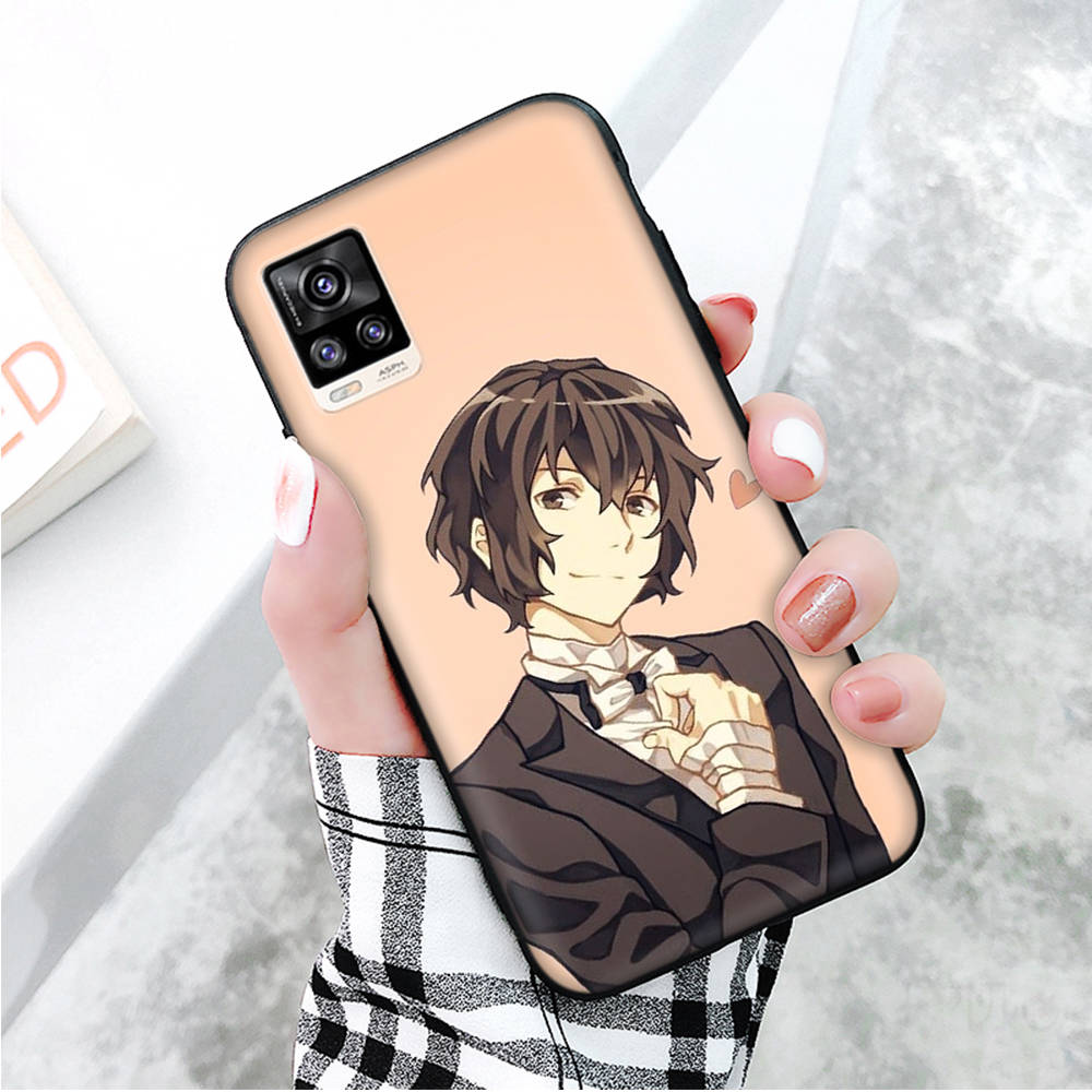 Black Case for Xiaomi Redmi 13C Note 9 iPhone XR 7 8 14 15 11 12 13 X XS Pro Max Samsung A25 S23 S24 FE Ultra Plus Dazai Osamu