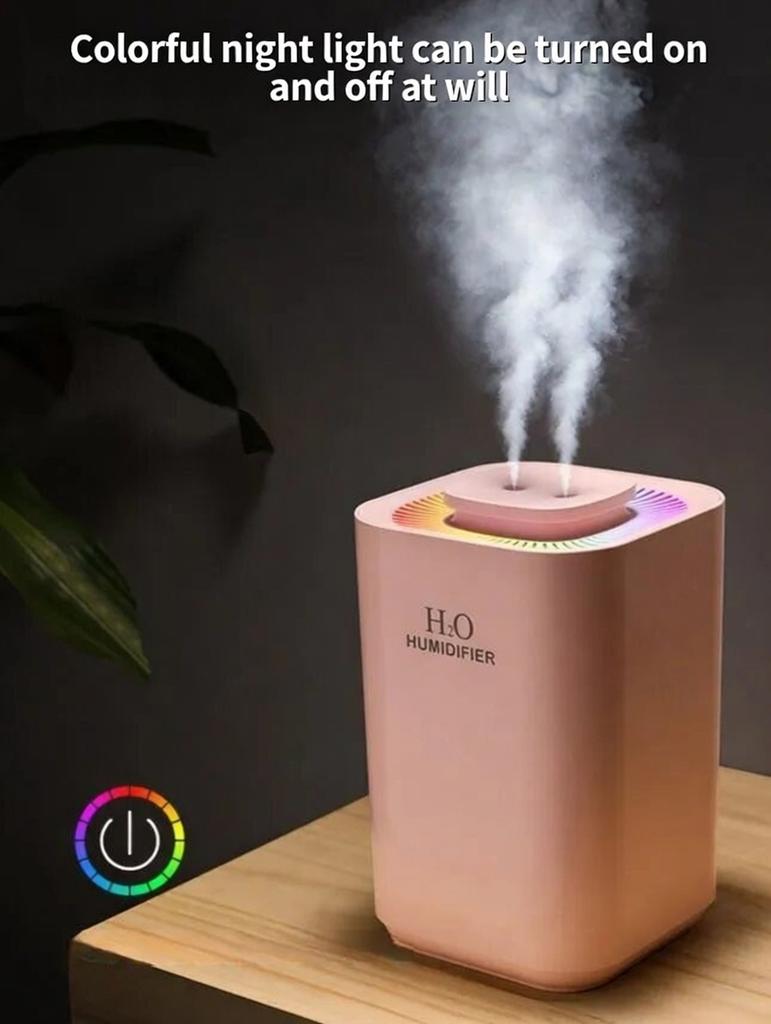 Portable Ultrasonic Humidifier 3.3L Large Capacity Mood Light Auto Shut Off Nano Mist For Bedroom Car Office Travel Plants