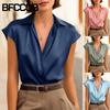 BFCCQB Bluze și Cămăși Casual de Damă la Modă pentru Vară și Primăvară, cu Decolteu în V și Mânecă Scurtă