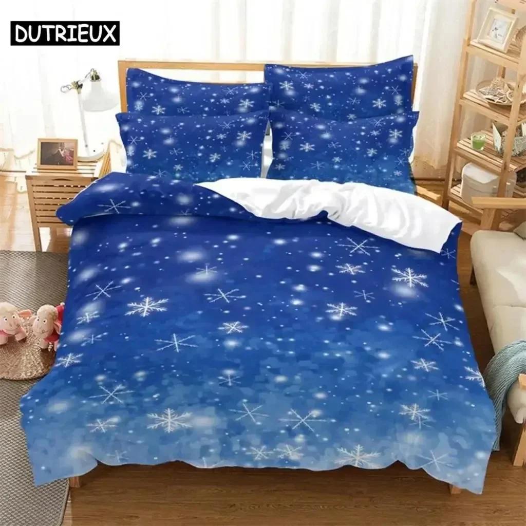 

Luxury New 3D Print Christmas Duvet Cover Set King Size Single Double Bed Queen Full Blue Quilt Case Linen Twin Bedding Sets 70x133cm