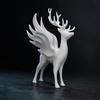 Geweih Hirsch Dekor Weihnachten Elch Statue mit Flügeln, 3D Gedruckte Rentier Figur, Moderne Skulptur für Wohnzimmer Stehender Esstisch, Kamin,
