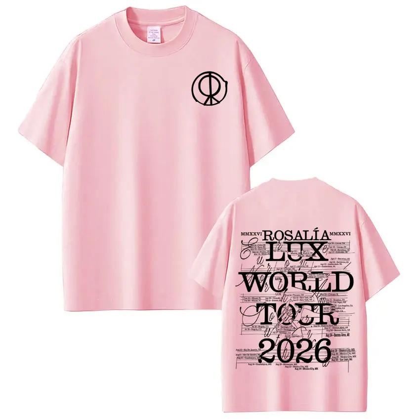 Krátkorukávová Ležérní Bavlněná Harajuku Pohodlná Trička Zpěvačka Rosalia Lux Album 2026 Tour Potisk Trička Unisex Dámská Módní Trička