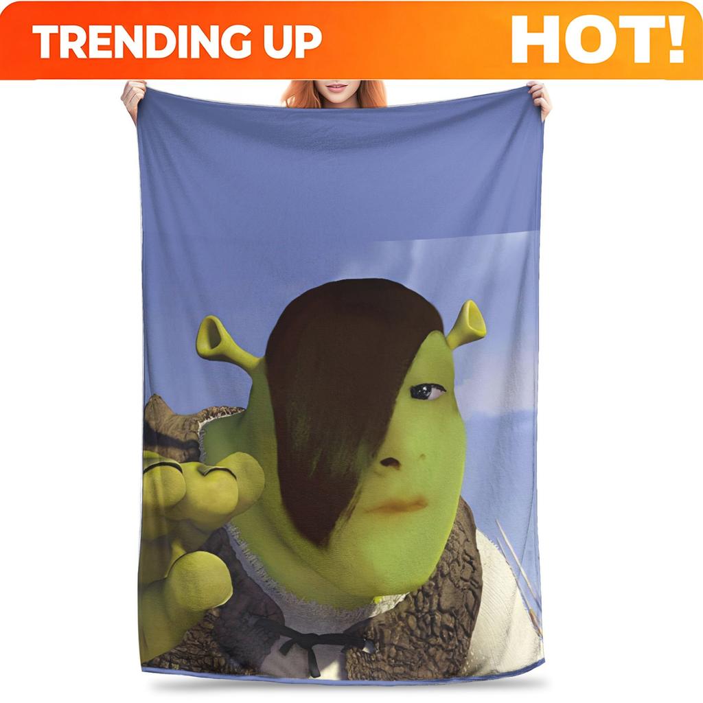 Custom Warm Soft Blanketsboy Girl Decorative Shreks Pun Funny Meme Throw Blanket Flannel Bedspread Living Room Novelty Sofa Bed