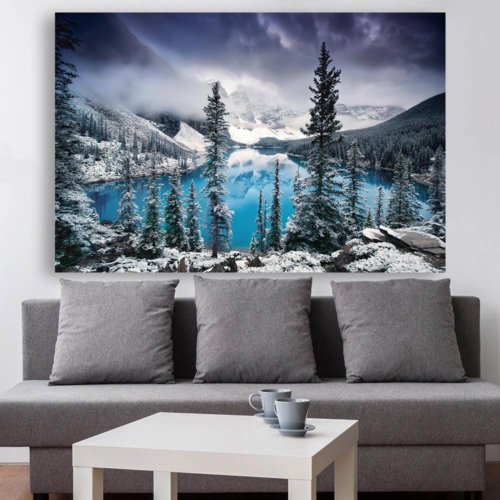 Winterlandschap Meer Foto's Canvas Schilderij Muurkunst Sneeuw Posters en Prints Muurkunst voor Woonkamer Home Decor Cuadros
