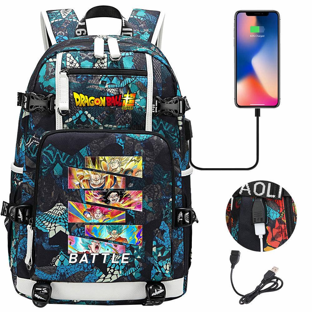 Riman Dragon Ball Wukong USB Teen Student School Bag Men's and Women's Leisure Large Capacity Travel Backpack