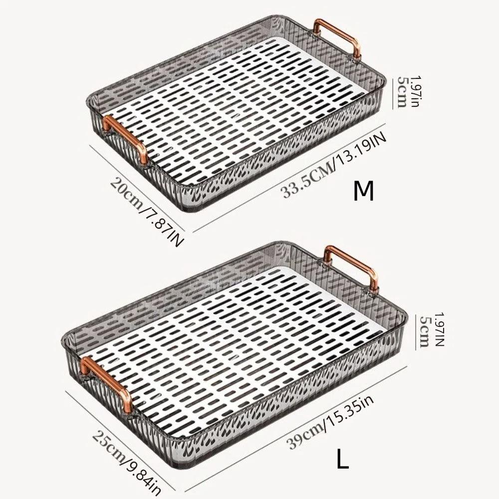 Clear Drain Tea Tray Double-layer Serving Plate Portable Tableware Storage Tray  Bathroom
