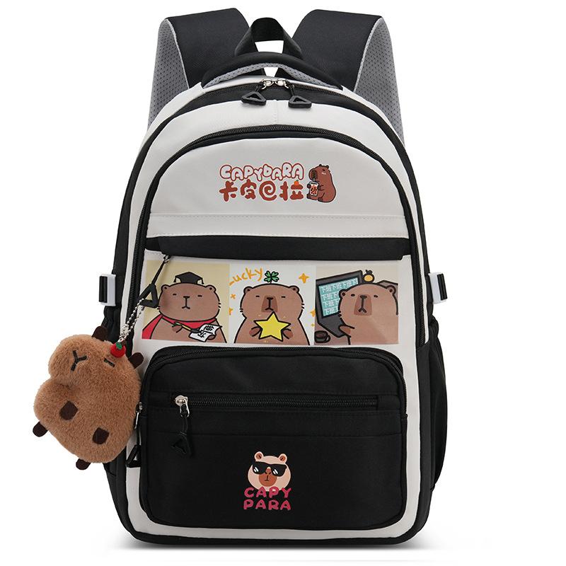Travel Schoolbag for Girls Cute Capybar Backpack for Primary School Students Junior High School Students Large Capacity Backpack