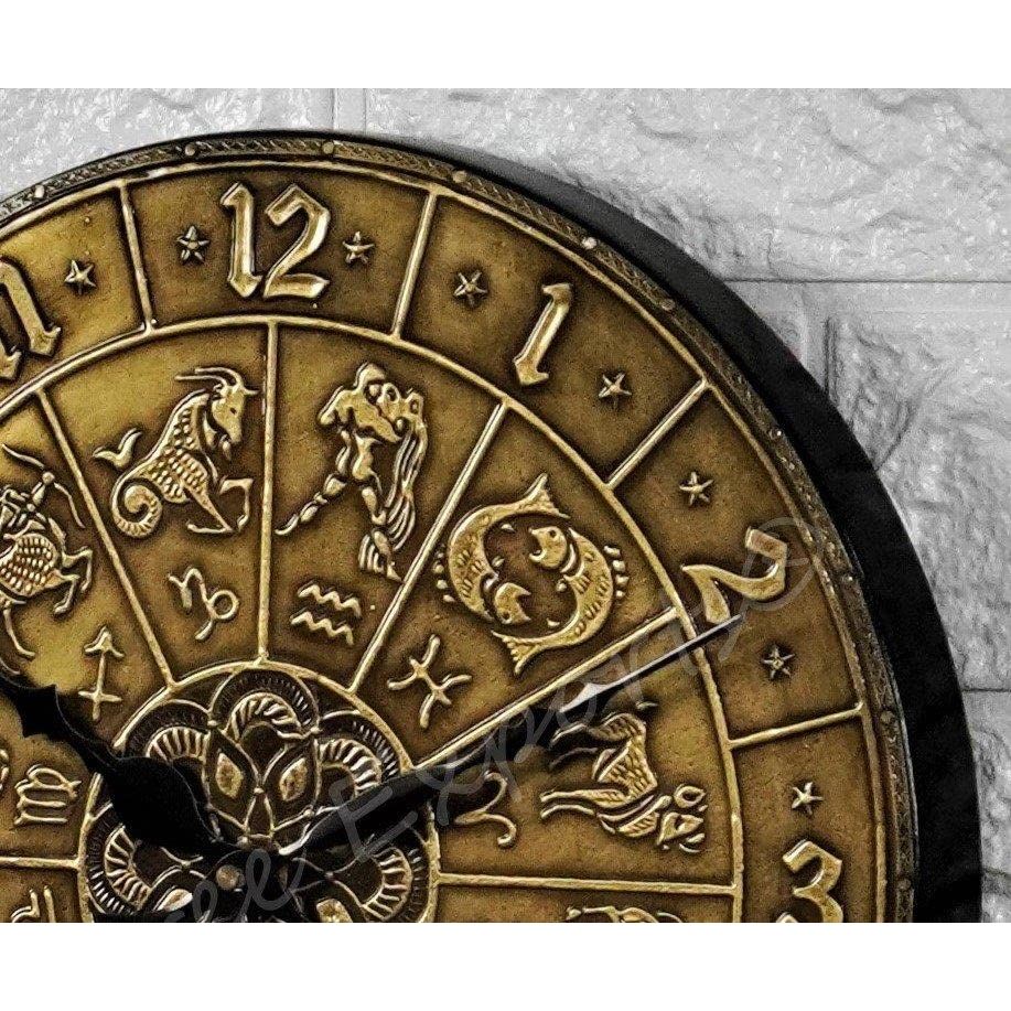 Vintage Clock Brass Handcrafted Wooden Wall Clock