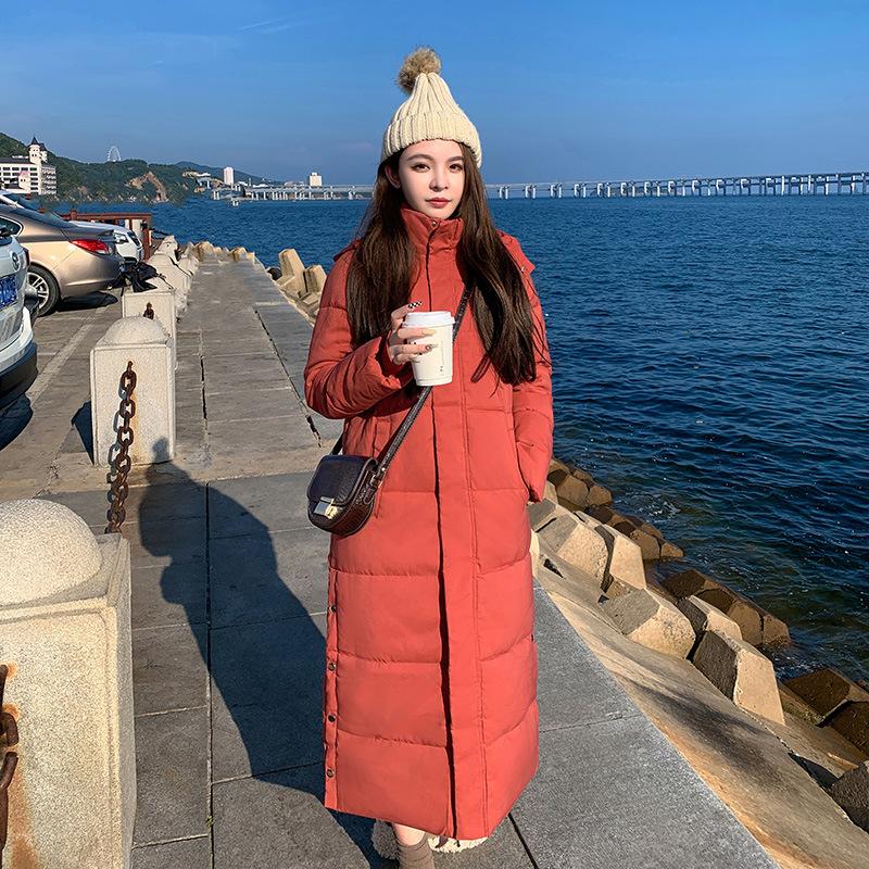 Cotton-padded Jacket Women's Winter Clothes New Ankle-length Cotton-padded Jacket Korean Version of Loose Hooded Cotton-padded Jacket.