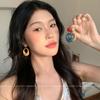 Caramel Retro Hong Kong Style Circle Earrings Femininity Stud Earrings Exaggerated Face Earrings