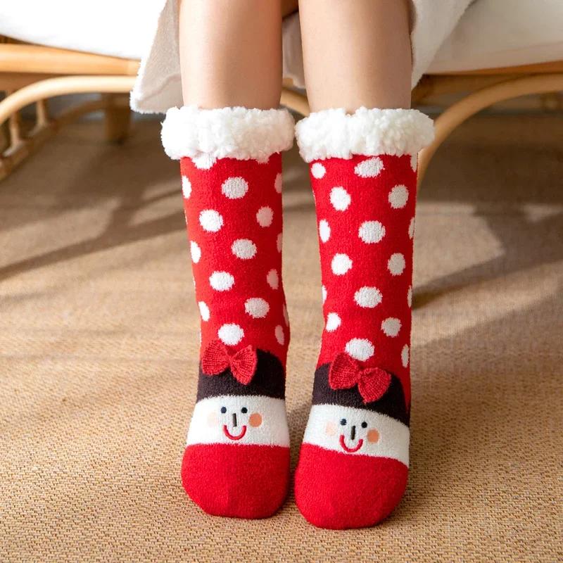 Thermische Flauschige Socken Damen Winter Warme Bodensocken Weiche Damen Haus Indoor Weihnachtsgeschenke Rutschfeste Grip Boden Hausschuhe Socken