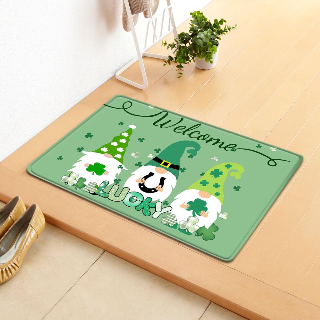 Irish Door Mat St. Patrick'S Day Absorbent Floor Mat Bedroom Shamrock Non-Slip Carpet