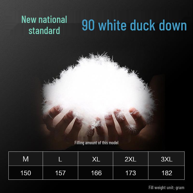 Men's Black Hooded Thickened Down Jacket - 90% White Duck Down, Teflon-Coated, Winter 2024 Edition