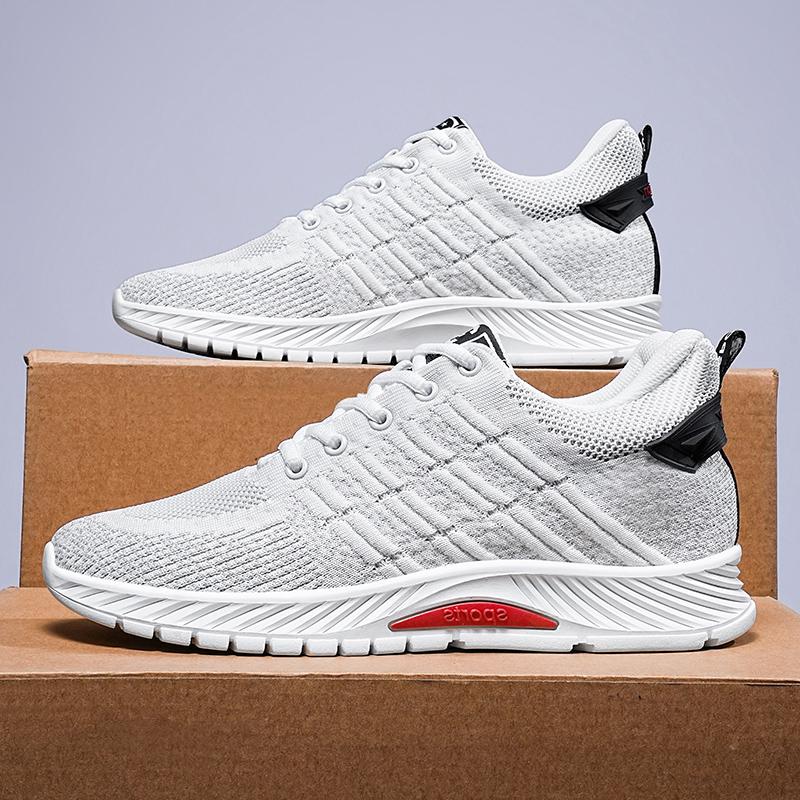Sneakers Men Elevator Shoes Height  Man Mesh Tall Fashion Sports Plus Size 37-46