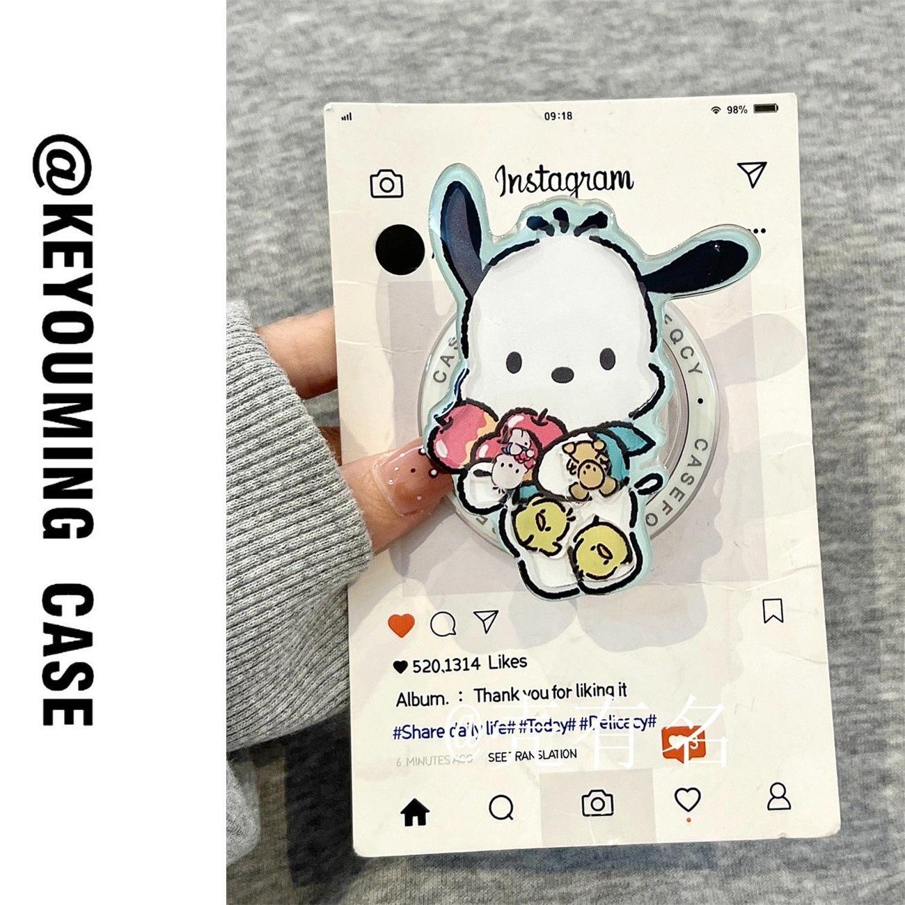 Cartoon Pacha Dog MagSafe Compatible Magnetic Phone Holder - Retractable, Foldable, and Strong for Women