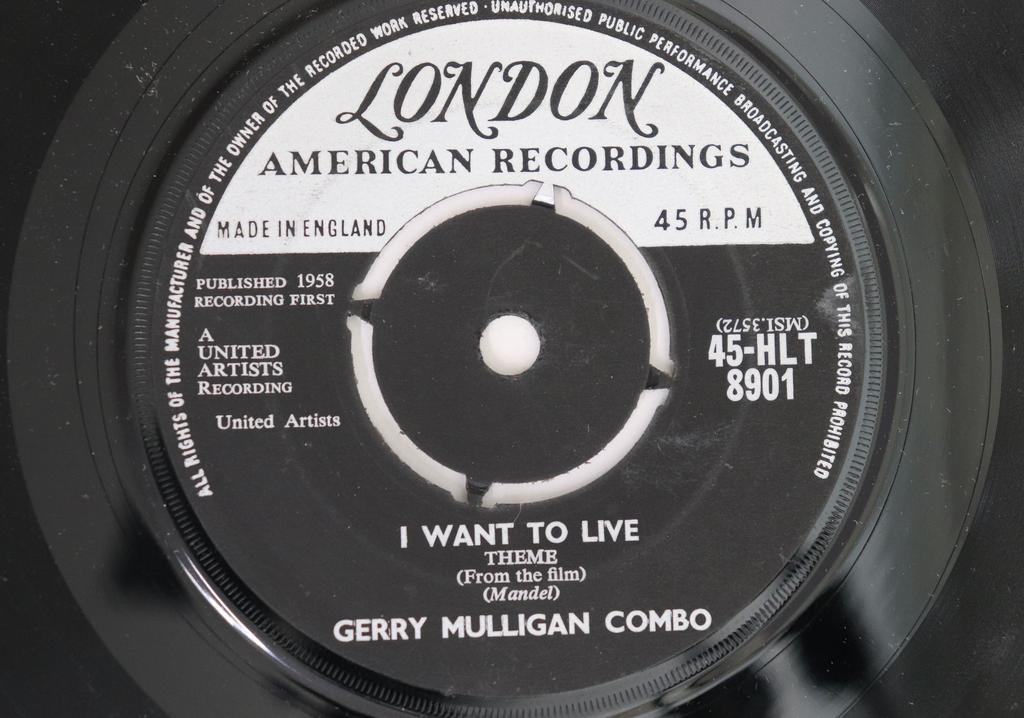 7inch Record GERRY MULLIGAN  I Want To Live  Black Nightgown 45HLT8901 LONDON AMERICA UK Jazz Used
