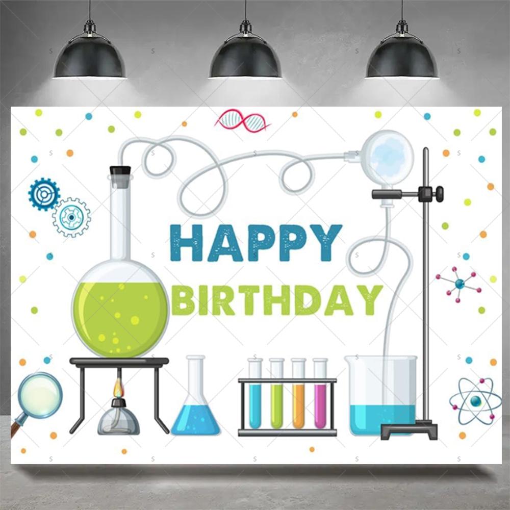 Crazy Science Fun Theme Party Decoration Background, Scientist Boys and Girls Birthday Party Decoration Photography Background