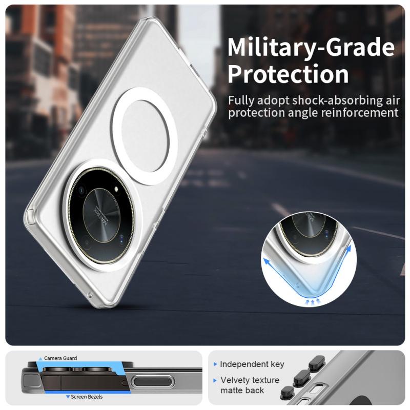 Pro Honor Magic 6 Lite Pouzdro Kryt Honor Magic 6 Lite Capa Zadní Průhledný Bezdrátové Nabíjení Kruhový Magnetický Matný Průhledný Fundas